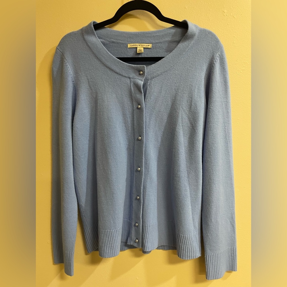 Carolyn Taylor Sky Blue Button-Up Cardigan Women’s Size L